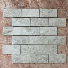 Load image into Gallery viewer, SILVER SHADOW LIMESTONE BRICKBOND MOSAIC HONED
