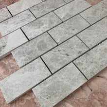 Load image into Gallery viewer, SILVER SHADOW LIMESTONE BRICKBOND MOSAIC HONED
