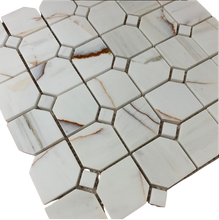 Load image into Gallery viewer, ROSETTE DOLOMITE OCTAGON + DOT SEMI-POLISHED MOSAIC
