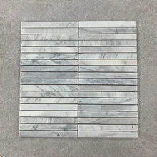 Load image into Gallery viewer, CARRARA LARGE KITKAT MOSAIC HONED
