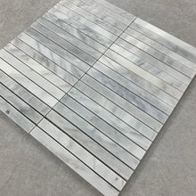 Load image into Gallery viewer, CARRARA LARGE KITKAT MOSAIC HONED
