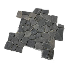 Load image into Gallery viewer, BLACK MARBLE TUMBLED INTERLOCKING MOSAIC
